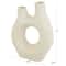 12" Beige Paper Mache Abstract Rounded Vase with Double Openings